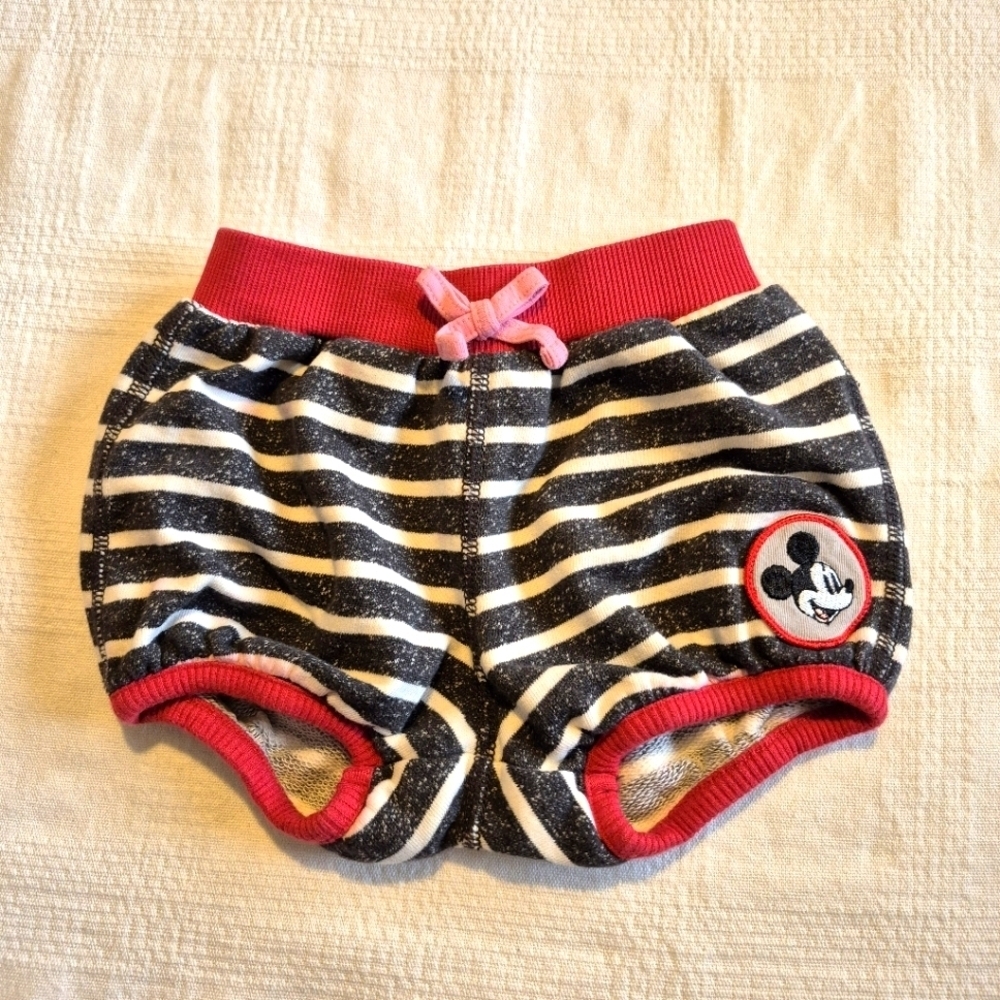 Hanna Andersson girls size 75 or 12-18 months Mickey Mouse striped shorts vguc